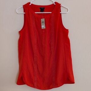 NWT Ann Taylor Vibrant Orange Tank Top - Size S